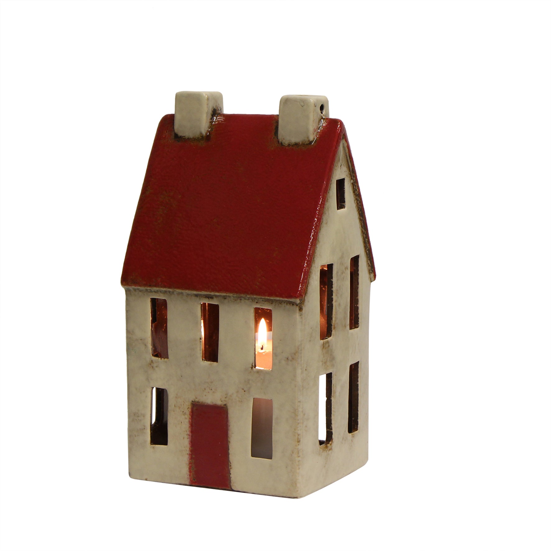 PRE ORDER - Alsace Tea Light Tall Chalet Red and White