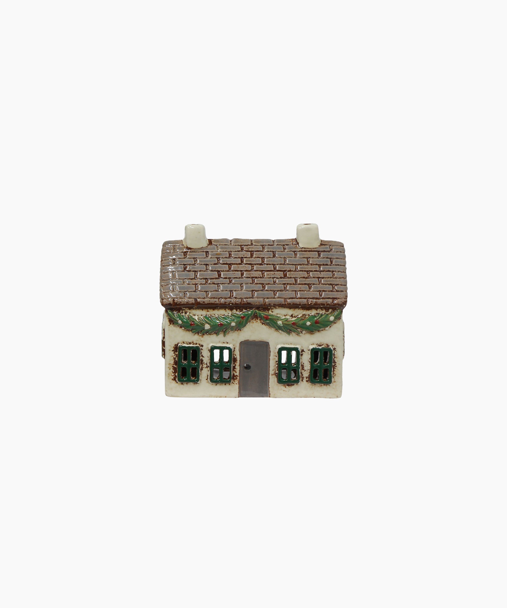 Christmas Tea Light Cottage with Swag YA0085