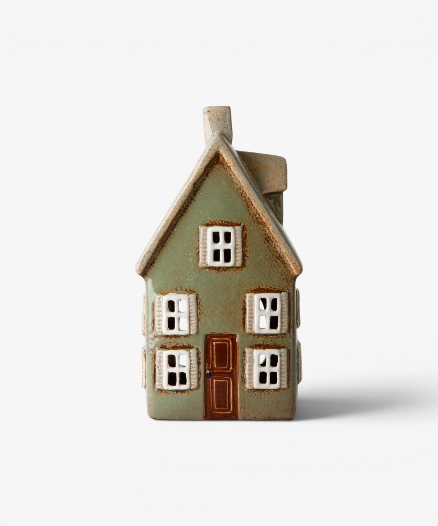 Devon Tea Light Cottage Tall Sage YA0112